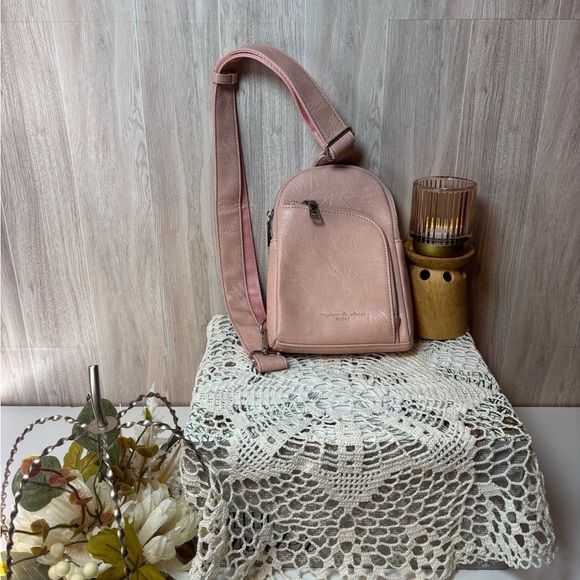 INICAT Handbags - RFID Blocking Inicat Elegant Pink Leather Women's Travel Sling Shoulder Bag NWOT